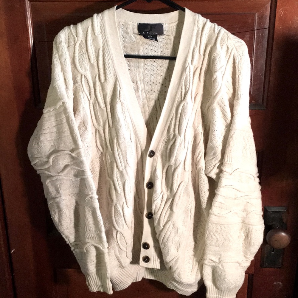 J. Ferrar Cotton Blend Knitted Cardigan